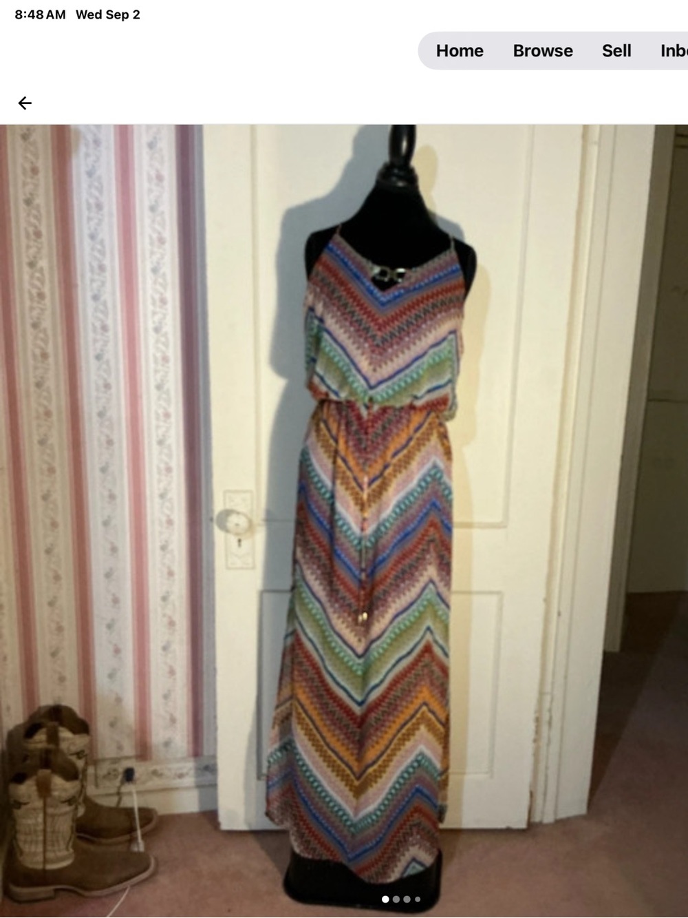 City Triangles Multicolor Chevron Maxi Dress